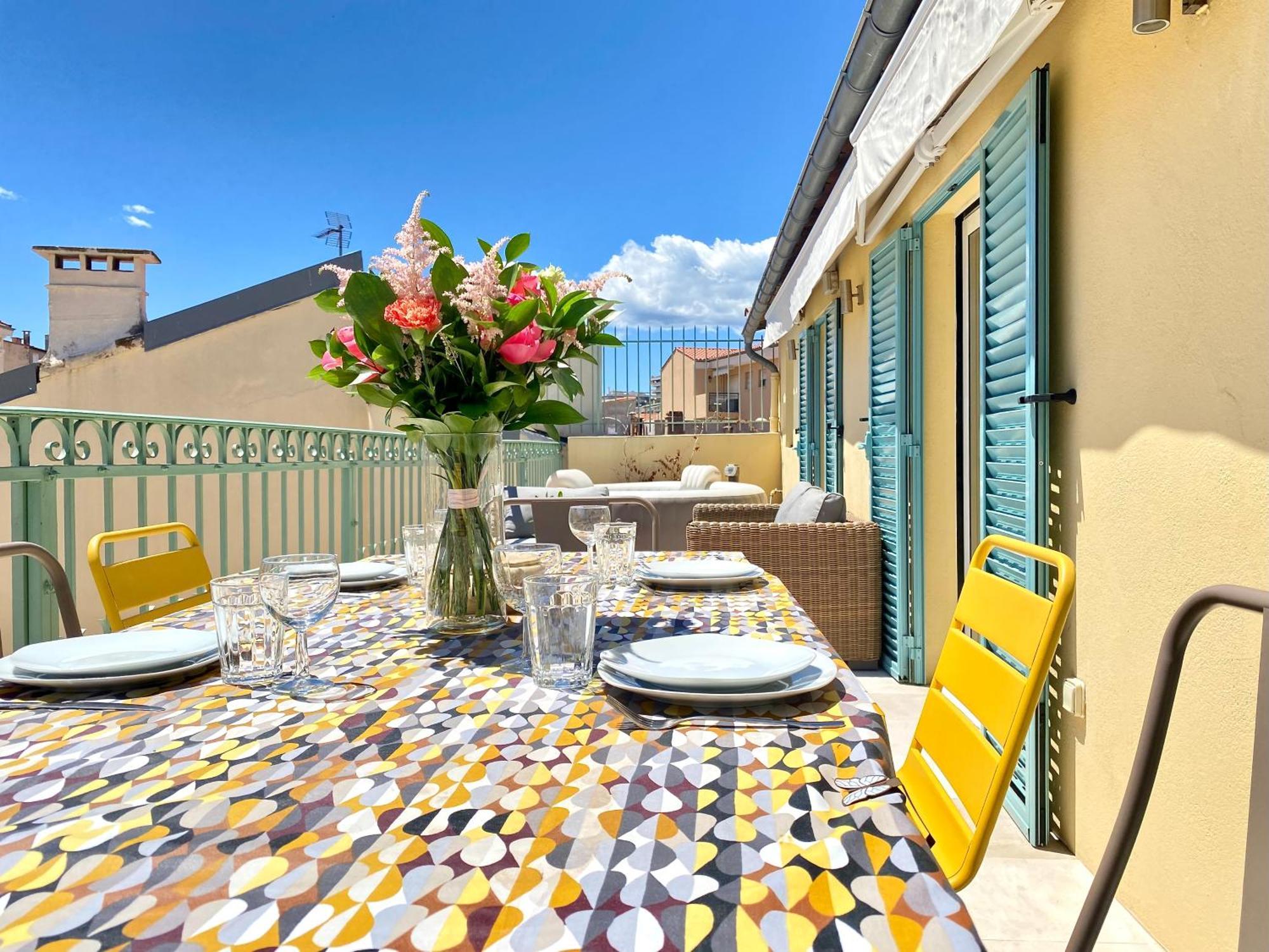 Luxury "Les Toits Du Soleil" - Magnifique Appartement Avec Terrasses Et Jacuzzi - Centre De Cannes - By Scls Locations Exteriör bild